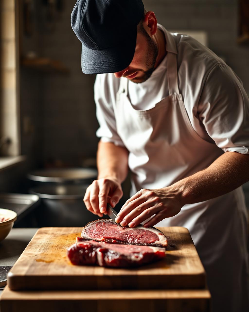 Master butcher at work